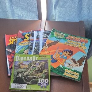 Four Kids Coloring Books And A 100 Piece Puzzle